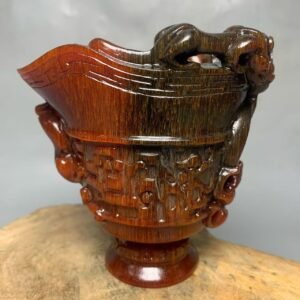 Sumatran Rhinoceros Horn Libation Cup – Imperial Carving Masterpiece
