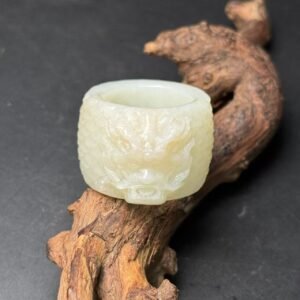 Imperial Dragon Head Thumb Ring – Hetian Jade Masterpiece